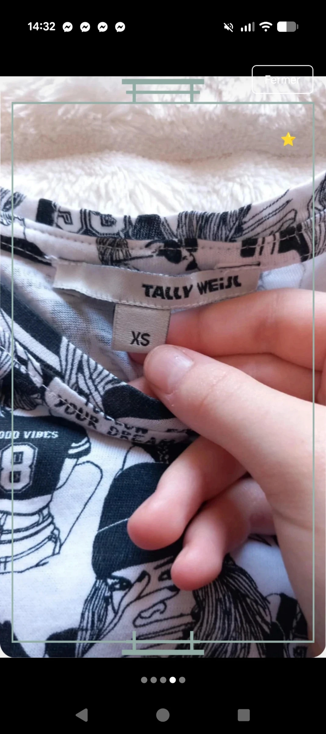 Superbe t-shirt blanc et noir imprimé BD / Streetwear Tally Weijl XS – photo 4